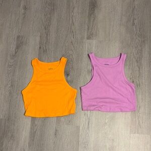 Orange and Purple Women's Crop Tops